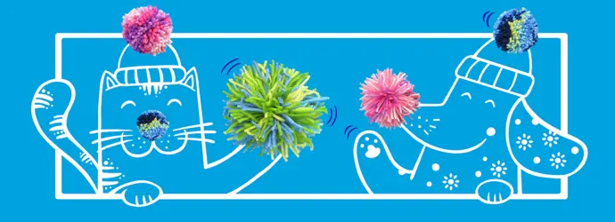 Een pompon maken met wc-rollen of karton