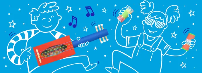 2 muziekinstrumenten maken voor kinderen