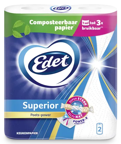 Het nieuwe, composteerbare Edet keukenpapier