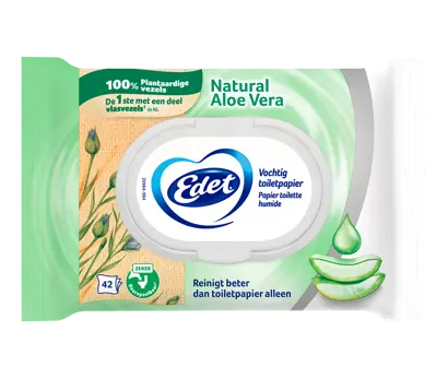 Edet vochtig toiletpapier, de eerste met een deel vlas in Nederland.