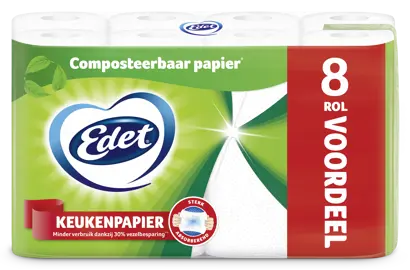Het nieuwe, composteerbare Edet keukenpapier