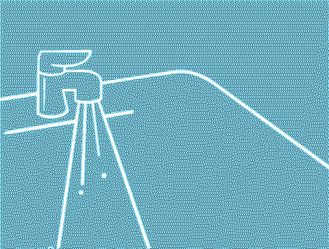 Witte contouren van handen op een blauwe achtergrond die laten zien hoe je je handen moet wassen, met knipperende tijden voor elke stap.