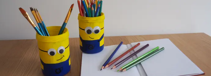 Minions pennen- of kwastenhouder maken